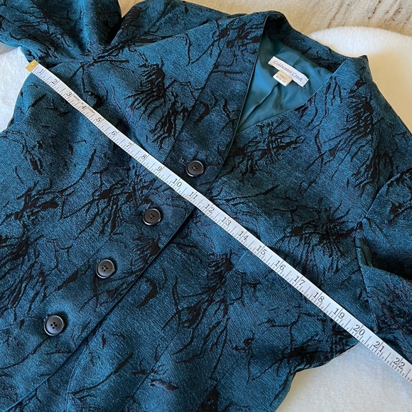 Coldwater Creek Jacquard Blazer Jacket Medium 10 12 Textured Embroidered - Picture 11 of 16